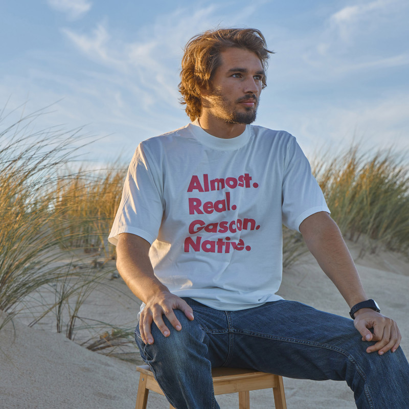 T-shirt blanc/rose "Almost"