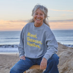 Sweat-shirt gris/jaune "Real"