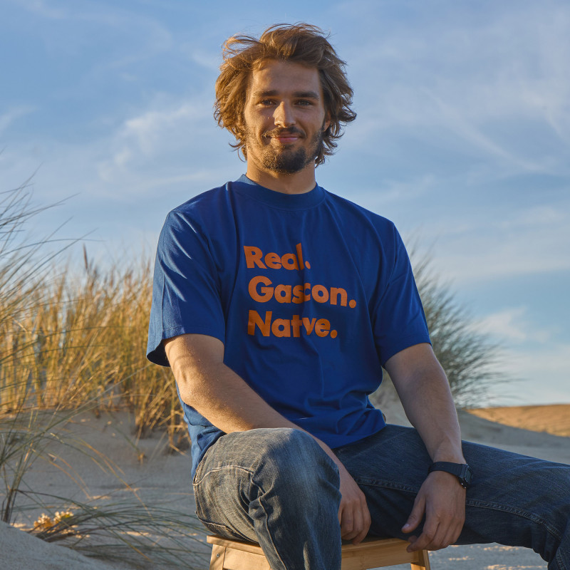 T-shirt marine/orange "Real"