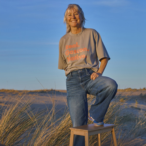 T-shirt gris/rose "Real"