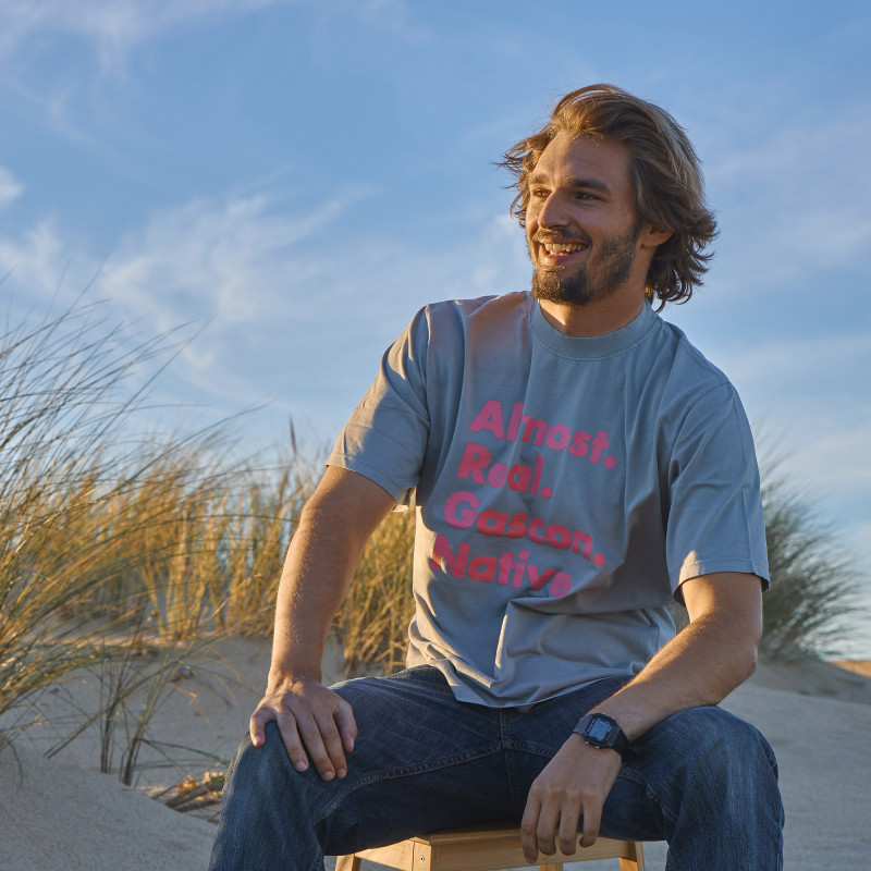 T-shirt gris/rose "Almost"