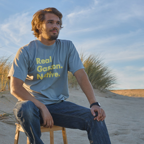 T-shirt gris/jaune "Real"