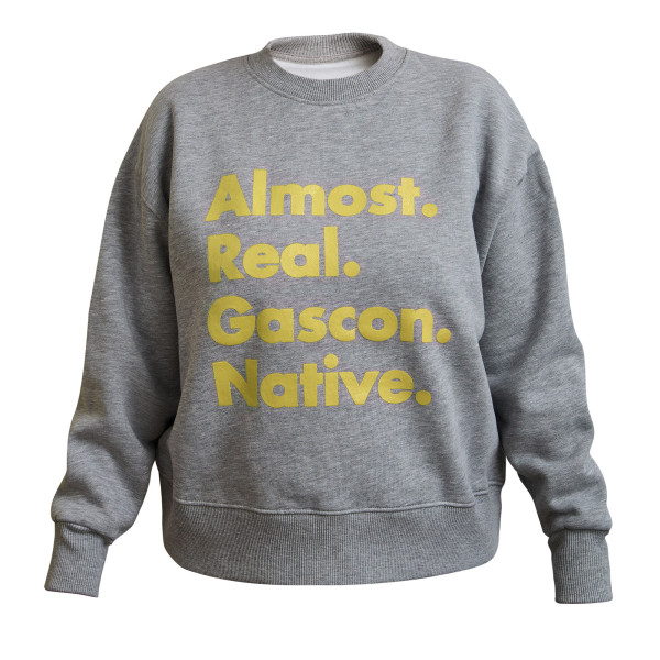Sweat-shirt gris/jaune "Almost"