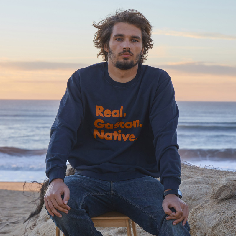 Sweat-shirt marine/orange "Real"