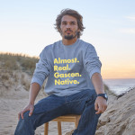 Sweat-shirt gris/jaune "Almost"