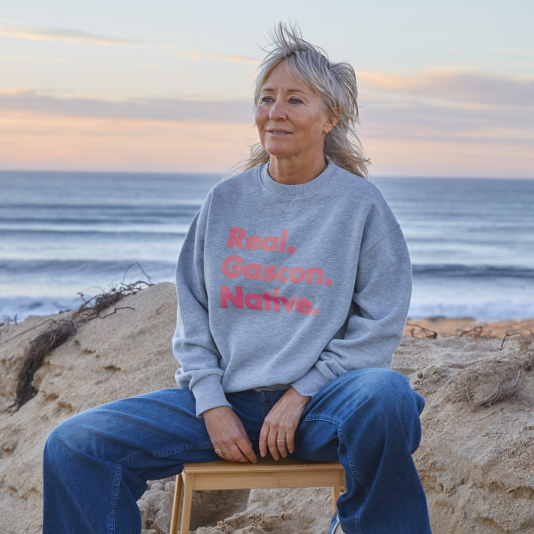 Sweat-shirt gris/rose "Real"