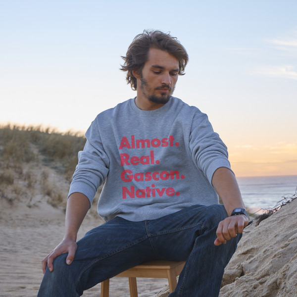 Sweat-shirt gris/rose "Almost"