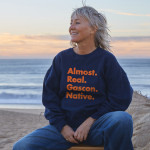 Sweat-shirt marine/orange "Almost"