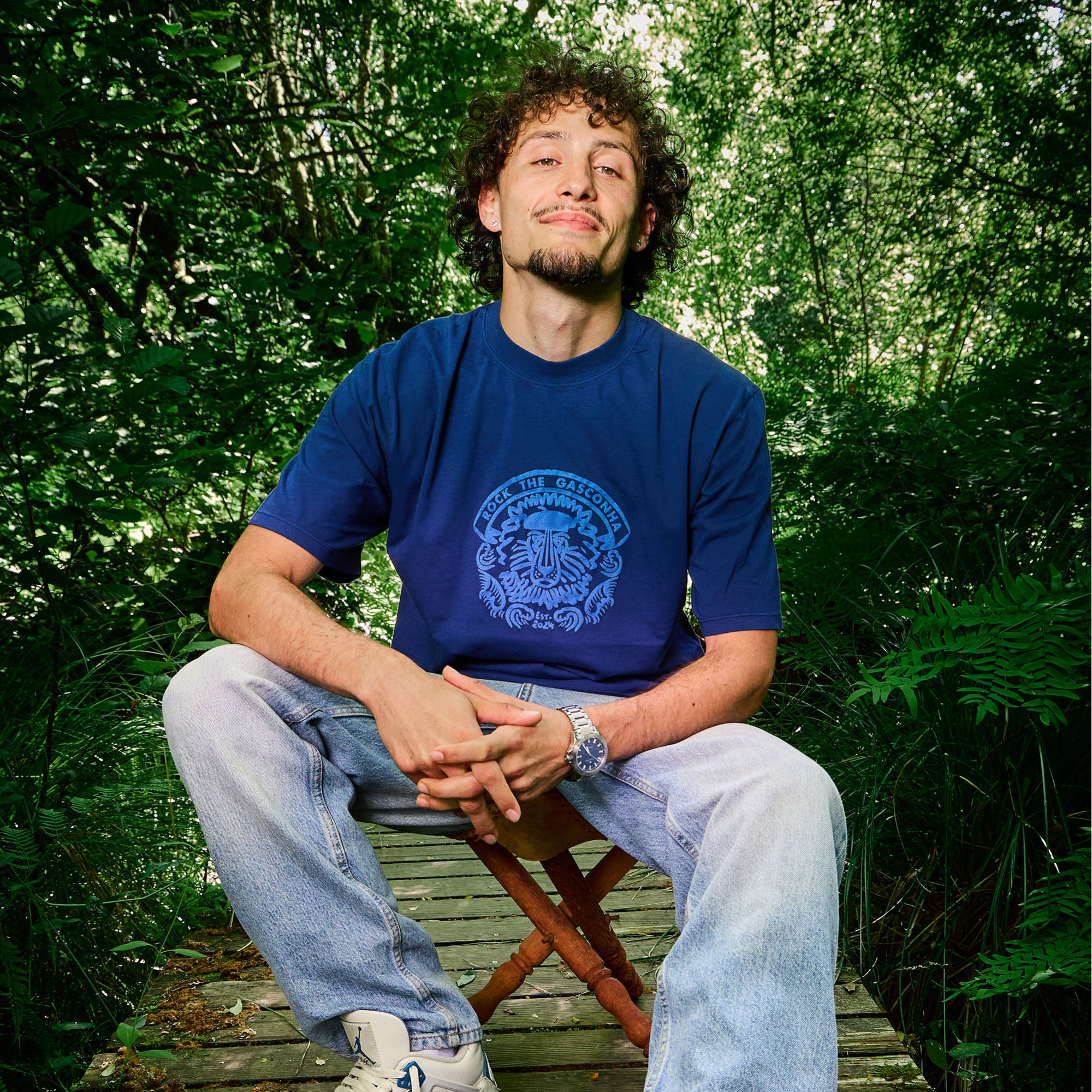 T-shirt Lion bleu
