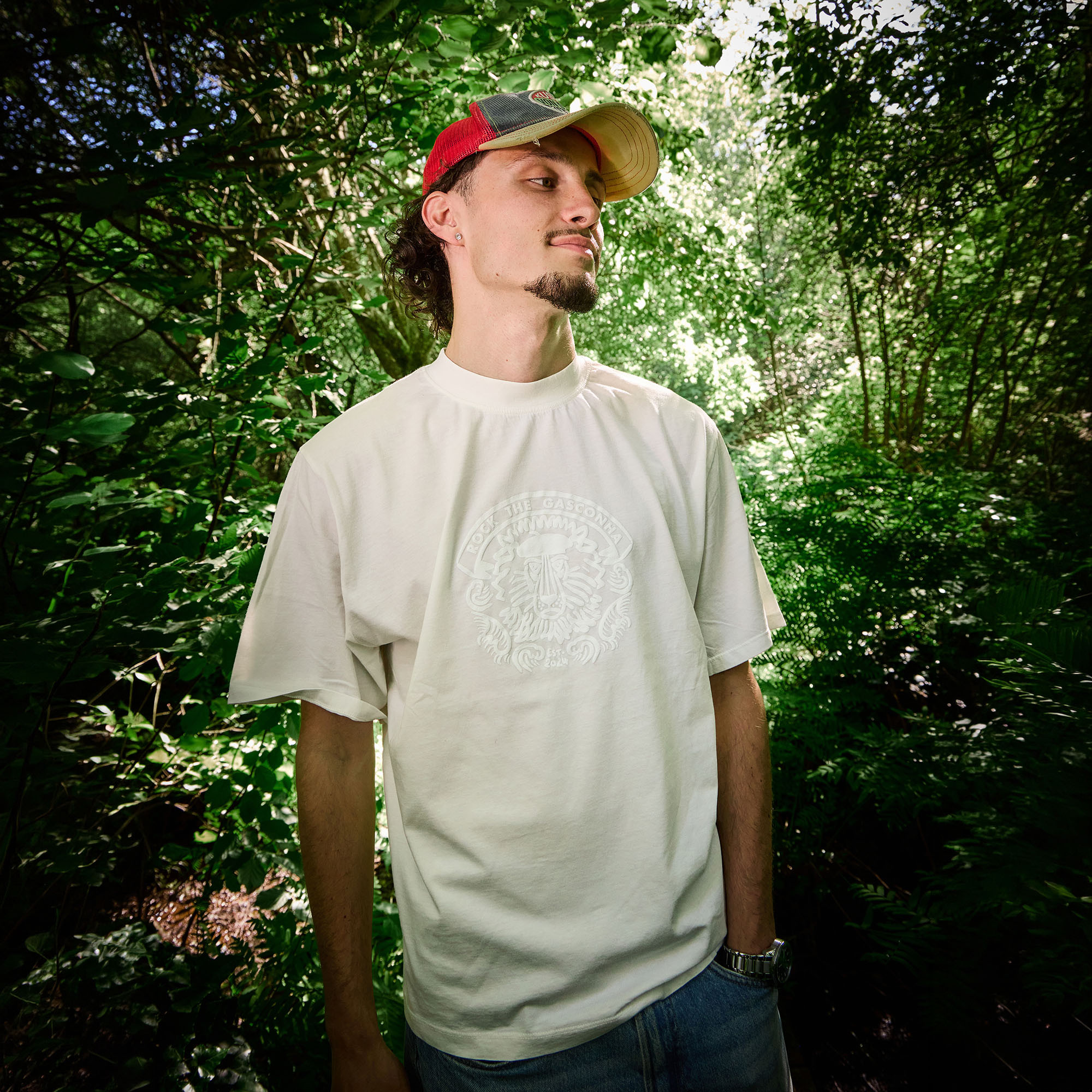 T-shirt lion blanc
