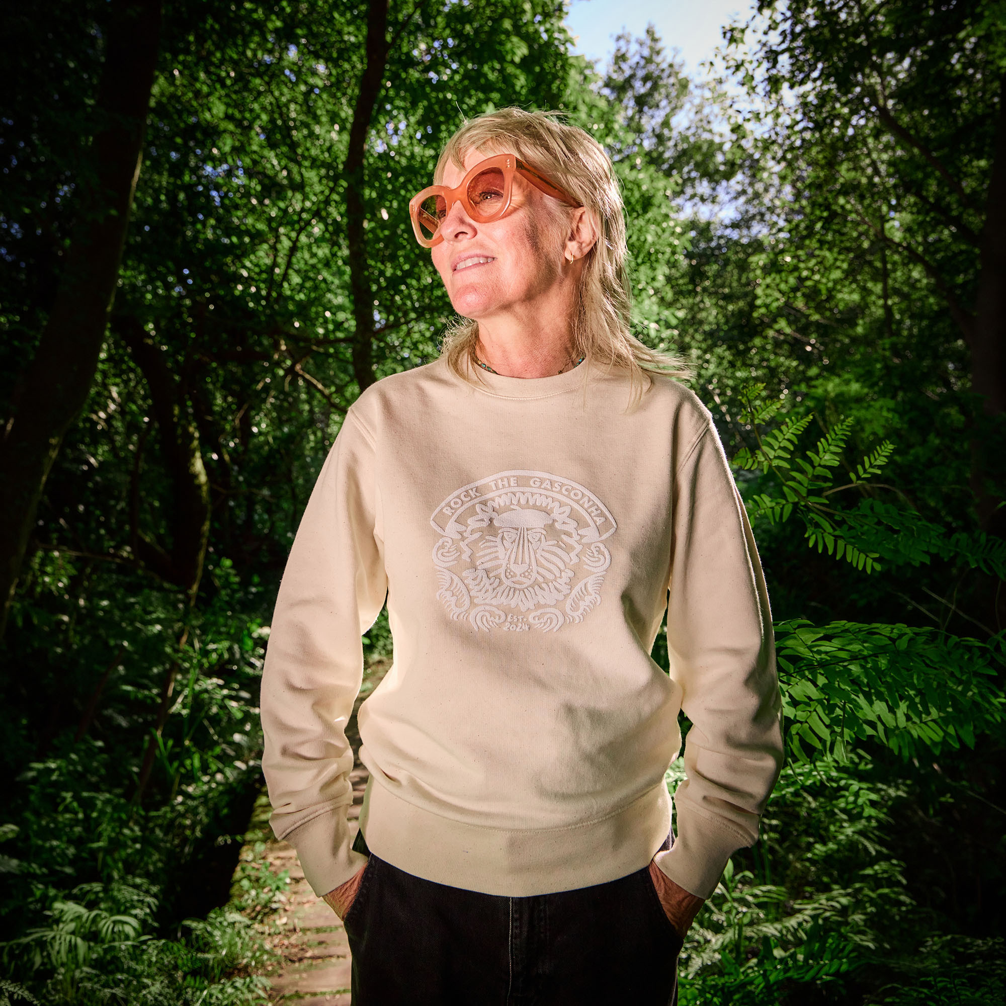 Sweat-shirt Lion blanc naturel
